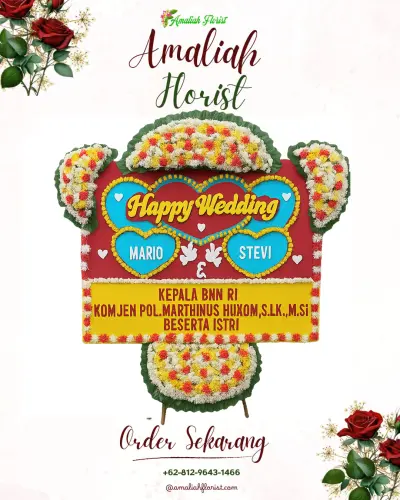 Karangan Papan Bunga Pernikahan di Cirendang